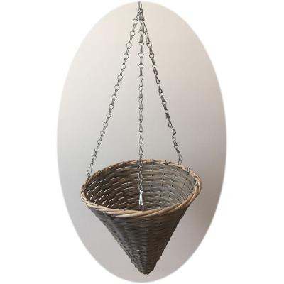 China Wholesale Traditional Chinese Wicker Basket Planter Hanging Flower Pot for Planting Wall Decoration Wedding Garden for sale