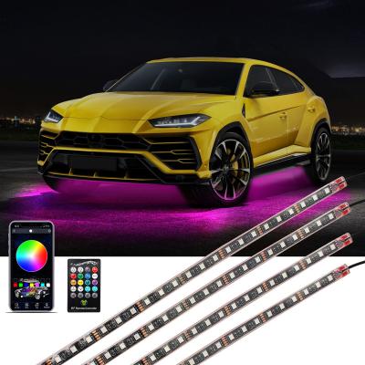 China Car Underbody Neon Lamp /APP RGB LED Strip Neon Lamp Colorful Remote Waterproof Ambient Lights Underbody Car Voice Control App Atmosphere Decorative 12V for sale