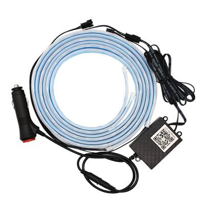 China Ambient Light Car RGB Flame Door Strip Lights Lamp Car Decoration Running Light For Car Door 120/150/180cm for sale