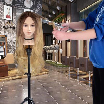 China Eco-friendly Adjustable Hair Mannequin Stand Metal Wig Tripod Stand For Main Canvas Block Wig Stand Stand for sale