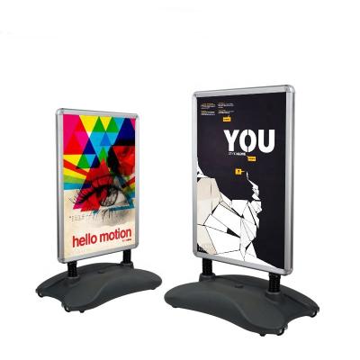 China Portable Silver Water-base A1 Poster Sidewalk Stand Sign Holder Double Side Advertising Display for sale