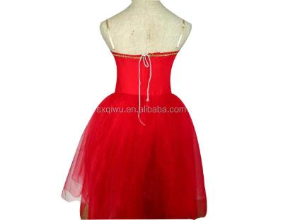 China New Attractive Red Professional Ballet Tutu Long Dress For Women Performance Dancer Wear Tulle Dress Tutu Dresses For Girls. New--36 for sale