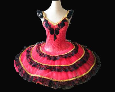 China New attractive spanish style red and black sequined CORSAGE ballet tutu professional costume new--32 for sale