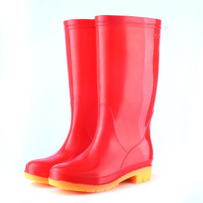 China Wholesale New Fashion Long Raincoat Comfortable Tibetan Blue Ladies Waterproof Tube Rain Boot for sale