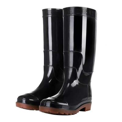 China Men's High Top Thick Warm Velvet Waterproof Plus Long Rain Boots Short Rain Boots Mens Rain Boots Striped for sale