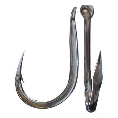 China Outdoor  Fishing CWFH06 HBH Alloy Steel Big Fish Hook With Barb Black Pit Thick  Carp Fishing Hook 12PCS/Box for sale