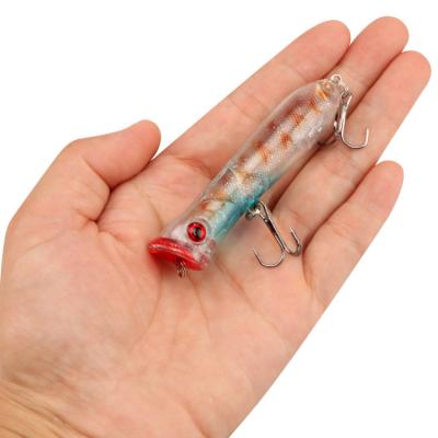 China Bait Fish CWPPL05 Wholesale Multi-color Optional Lure Bait Popper Fishing Popper Topwater Rattling Baits for sale