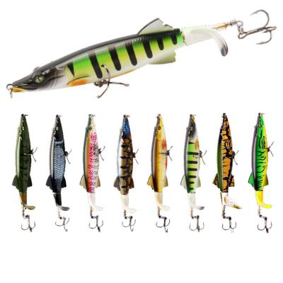 China ABS Plastic CWPCL06 New Arrival Artificial Hard Bait 13CM/16g Whopper Plopper Lure Fishing Bait Pencil Lure Propeller Bait for sale