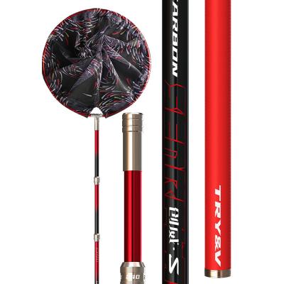 China High Strength CWLN10 New Update 1-3 Section Telescopic Fly Fishing Landing Net High Carbon Material Fishing Landing Net for sale