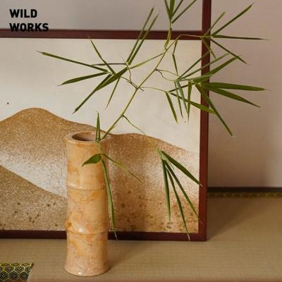 China New Personality Bamboo Natural Marble Simple Chinese Home Hallway Living Room Art Deco Wild Works Vases Decorative Ornaments for sale