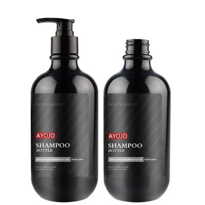 China Consumer Electronics Packaging Black 16oz 500ml PET Hand Body Wash Sanitizer Bottles With Pump Top For Hair Shampoo And Conditioner for sale