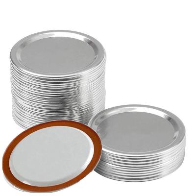 China Non Puddle 70mm Regular Wide Mouth Band Ball Metal Silver 86mm Wide Rings And Canning Lids For Mason Jar for sale