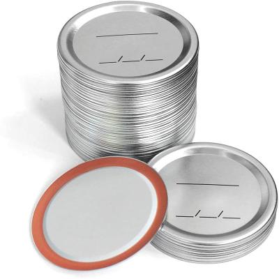 China Non Custom Lid And Spill 70mm Regular 2.8/3.4 Inch Silver Mouth Strips 86mm Wide Canning Lids For Mason Jar for sale