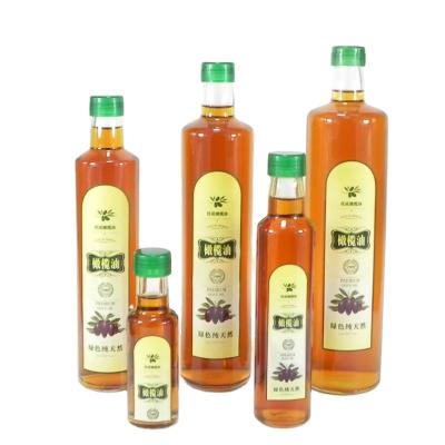 China Empty Cylinder 500ml 1000ml Olive Oil Clear Glass Cooking Oil Bottle With Plastic Screw Top for sale