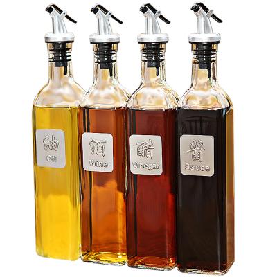 China High Quality Olive Oil Bottle 500ML Clear Empty Glass Bottles Of Cooking Oil For Kitchen for sale