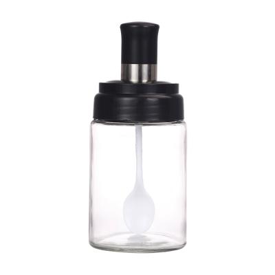 China High Qiality 250ml Pouch Hot-selling Cover A Whole Empty Salt And Pepper Shakers Jar Spices Glass Bottle for sale