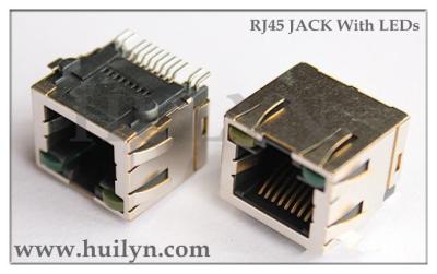 China Vertical RJ45 connector,RJ45 Modular JACK 1-port with LEDs for sale