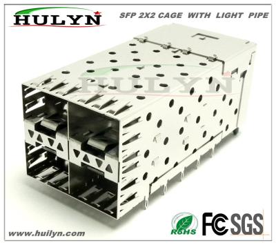 China SFP 2x2 CAGE Stacked SFP Jack With LEDs for sale