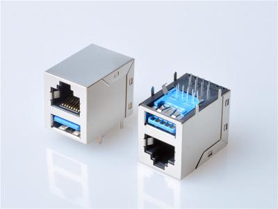 China RJ45 Jack With 10/100 Base-T Magnetics , USB3.0+RJ45，100BASE  ，HULYN for sale