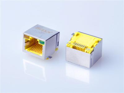 China HULYN RJ45 1x1 Jack, Shielded RJ45 Modular Jack, Through Hole Type, SMT,with LEDs for sale