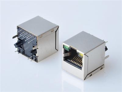 China HULYN,Shielded RJ45 Modular Jack Connector, Through Hole Type, 1000 Mbps Transformer, with LED for sale