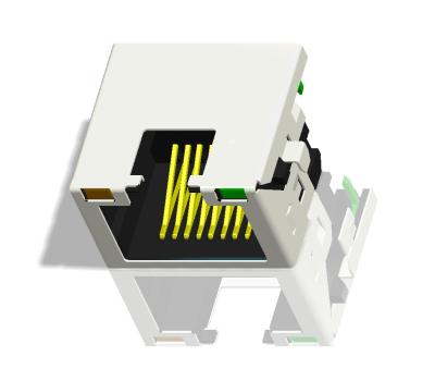 China RJ45 Modular Jack,Shielded, THT,Reflow Soldering, LED，Miniature RJ45 connector H=9.9mm for sale