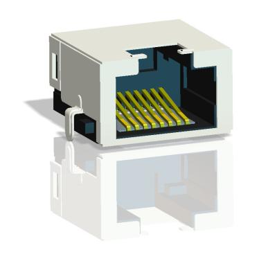 China RJ45 Modular Jack,Shielded, THT,Reflow Soldering, LED，Miniature RJ45 connector H=9.8mm for sale