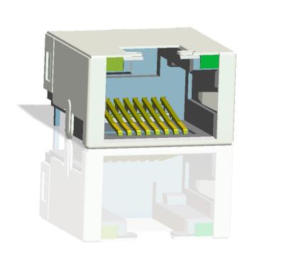 China RJ45 Modular Jack,Shielded, THT,Reflow Soldering, LED，Miniature RJ45 connector H=9.8mm for sale