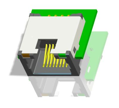 China RJ45 Modular Jack,Shielded, THT,Reflow Soldering, LED，Miniature RJ45 connector H=9.9mm for sale