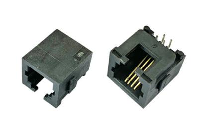 China RJ12 Modular Jack,Shielded, SMT， RJ12 Telephone Jack 6P6C, Offset ,HULYN for sale