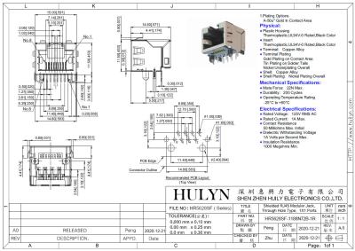 China High-speed RJ45 modular Jack, CAT5E, instead of HRS, TM11R-5M2-88 for sale