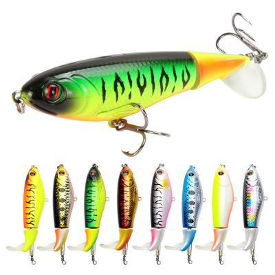 China Floating Thruster Tractor Pencil Lure 105mm ABS 17g Plastic Hard Bait Top Water Wobbler Fishing Tackle Lures 6# Treble Hook for sale