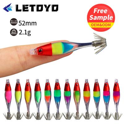 China LETOYO Mini Squid Lure 2.1g 52mm Egi 2.1g 52mm Bright Jigs Stainless Steel Hook Cuttlefish Shrimp Octopus Bait Sea Fishing for sale