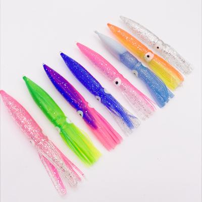 China PVC Plastic Soft Squid Skirts 9cm Octopus Fishing Lure Soft Saltwawter Lure Plastic Trolling Skirt for sale