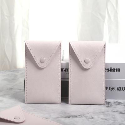 China High Quality Custom Logo Faux PU Bag Envelope Jewelry Leather Pouch Recyclable 7*12cm Small for sale