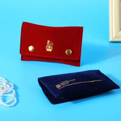 China Envelop Logo Velvet Jewelry Gift Bag Gold Stamping Pouch Custom Hot Custom Packaging Pouch for sale