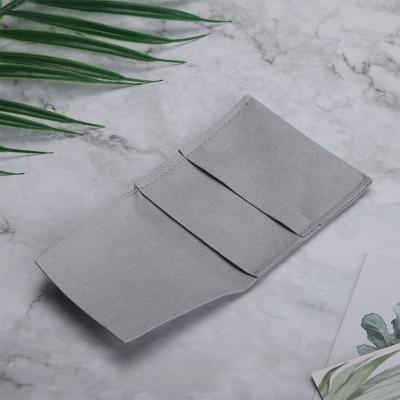 China Envelope Gray Suede Envelope Jewelry Packaging Bag Microfiber Elegant Jewelry Pouch for sale