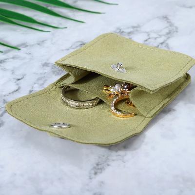 China Envelope Luxury Jewelry Packaging Small Envelope Flap Jewelry Pouch Microfiber Bag for sale