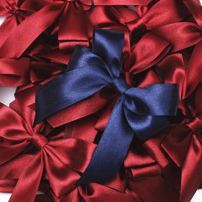 China Eco-friendly Customized Colorful Decorative Christmas Tree Party Wedding Gift Wrap Satin Ribbon Bow for sale