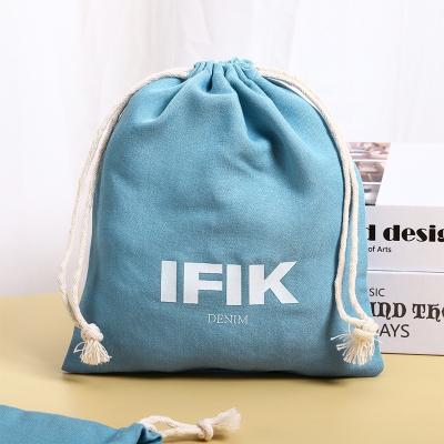 China 100% Natural Reusable Cotton Handled Cotton Drawstring Bag Gift Pouch Drawstring Dust Bag for sale