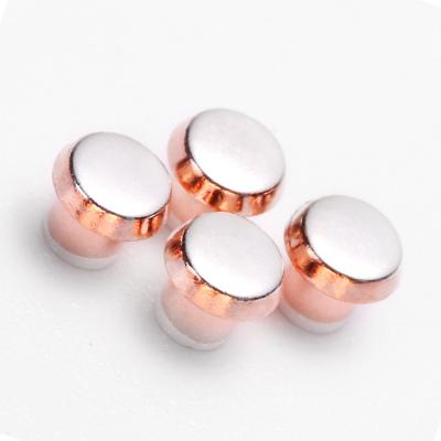 China High Quality Electronics Trimetal Silver Alloy AgCdO Trimetal Rivet Contact Electrical Bimetal Contact for sale