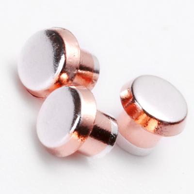 China Electronics AgSnO2 AgCu Copper Trimetal Silver Contact Electrical Silver Alloy Riveting Contact for sale