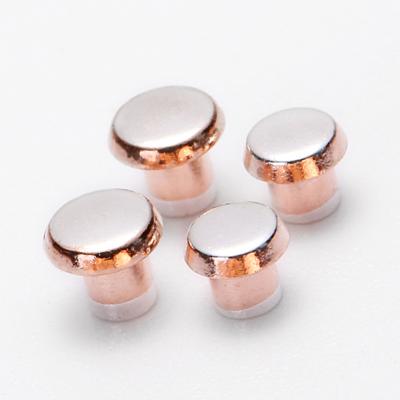 China Silver Electrical Trimetal Electronics Trimetal Contact Rivet Copper Bimetallic Conductive Contact for sale