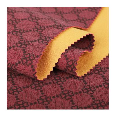 China Rosa Red Waterproof PVC 1.1MM Monogram Synthetic Leather Texture For Shoes Handbags Totes Pinch Factory Direct Wholesale for sale