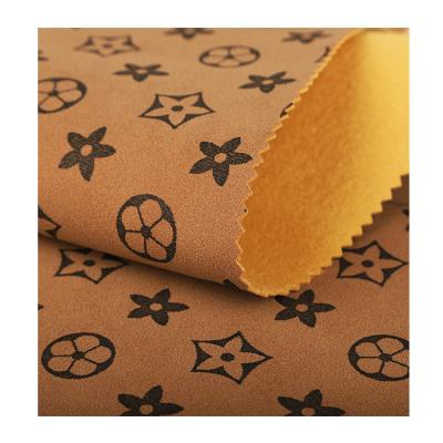 China Liujiang Brown Logo Printed Environmental Friendly PVC Digital Waterproof Luxury Leather Custom Beautiful For Shoes Handbags Totes Purses for sale