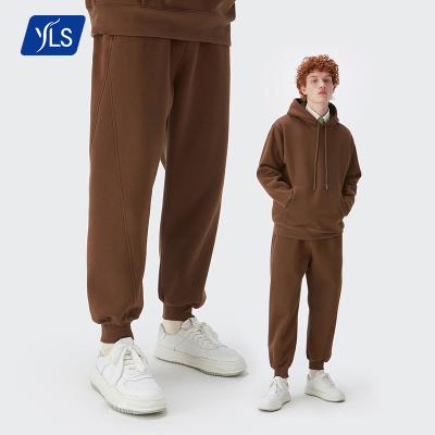 China Anti-pilling YLS 2021 Streetwear Custom Men's Casual Plain Comfortable Loose Fit 350Gsm Shear Thick Cargo Joggers for sale