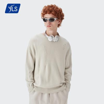 China YLS Breathable Winter Logo Man Sweater Hole Autumn Custom Solid Sweater For Men for sale