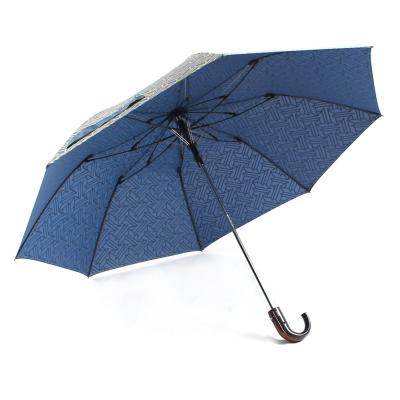 China 2021 New Large Automatic Folding CLASSIC Business Umbrella With Hook Handle For Man for sale