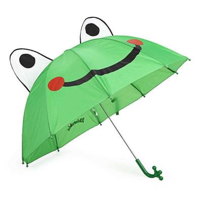 China Custom Design Cute Upright Cartoon Character Kids Umbrella Frog 3D Printing Kids Animal Umbrella With Ears for sale