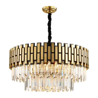 China Decoration Gold Living Room Chandelier European Light Glass Lighting Pendant Crystal Lamp for sale